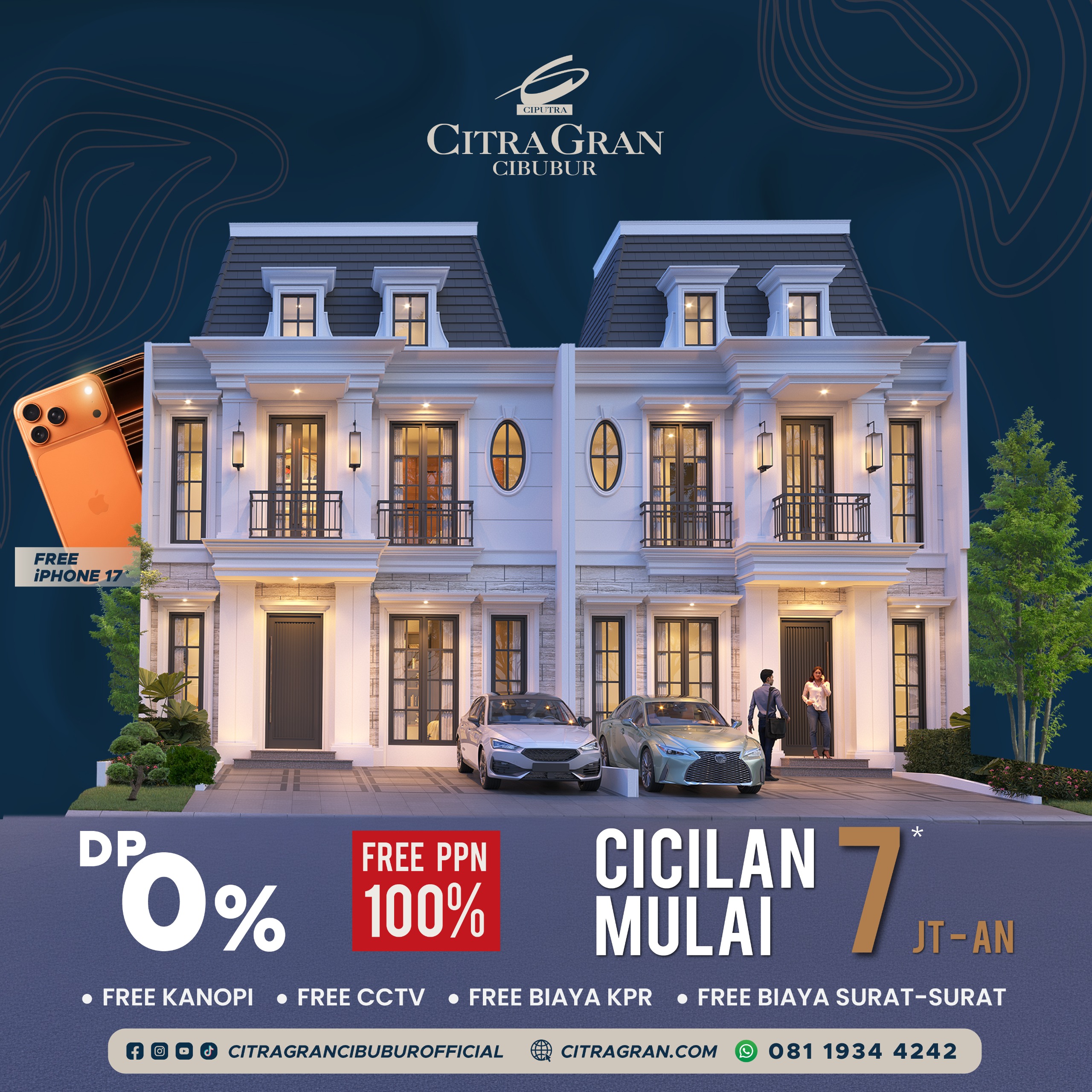 pop up website cg cibubur - CitraGran Cibubur | Perumahan Baru Lokasi Strategis Cibubur promotional poster showing white townhouses two parked cars and text offering 0 dp and free ppn for citra gran cibubur citragran cibubur | perumahan baru lokasi strategis cibubur