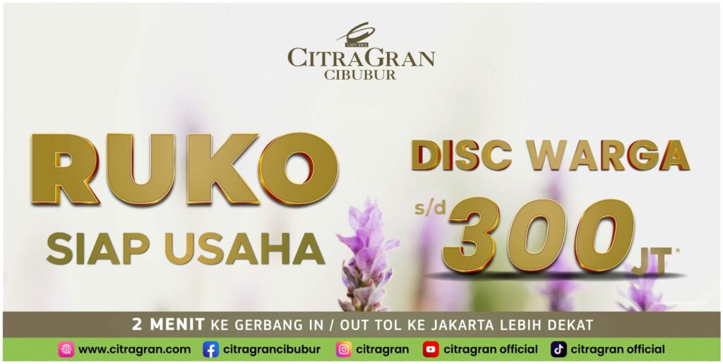 Beli Ruko Siap Usaha di CitraGran Makin Untung dengan Diskon Warga!